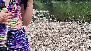 Gaping My Pussy Outdoors and Pissing