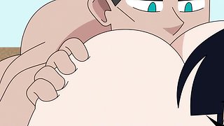 Curvy girl gets gangbanged on the beach cartoon