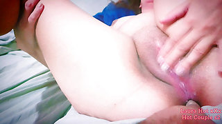 Pregnant Redhead Masturbates with Big Pussy While Husband Fingers Her Ass