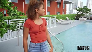 Smiley French Ebony Doll Rides On Photo Shoot
