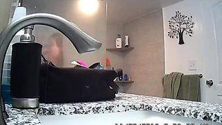 Sexy black amateur caught taking a shower on hidden cam