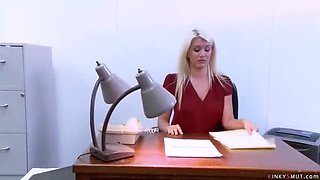 Blonde Secretary Anal Gangbang BDSM with Seth Gamble and John Strong