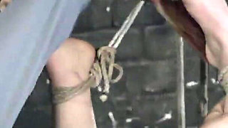 Tormented Maid - Judith Hangs Naked Tied up From the Ceiling and Gets Scrubbed Wet and Tickled Mercilessly