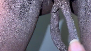 Closeup Pulling My Big Long Pussy Lips