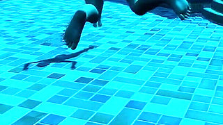 Angels Awakening 12 - Nude Swimming and Lesbian Kiss Scene in a Moonlit Pool