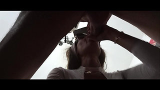 MILF Gives a Quick Blowjob with a Cum Explosion in Her Mouth