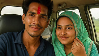 New married Car Indoor Desi indian Super Hot  beautiful girl by -Snapchat143