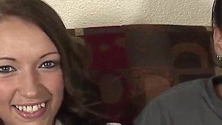 Fishnet teen banged after casting