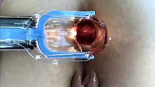 Gaping Anal Pee POV with Tattooed Amateur