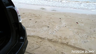 Fast and Risky Sex in Car Trunk on the Beach