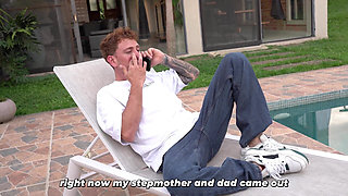Stepmom Finds Her Stepson Masturbating in the Pool and Volunteers
