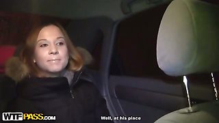 Hot car sex with anal creampie