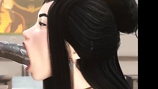 Brunette is shafted in a 3D fucking