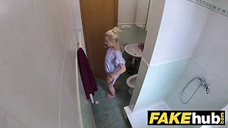 Faux polyclinic horny physician gets to nail a newly bald small teen pussy
