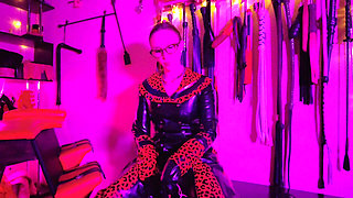 Red Rubber Fetish Femdom Latex Mistress Fetish BDSM Strap Heels Dominatrix