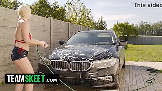 A highly curvy car wash