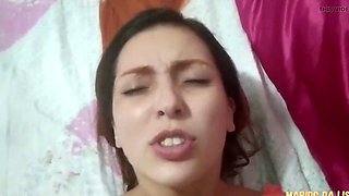 I finished at the door of my stepsister's naughty nympho's big ass