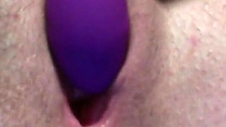 Hot MILF Closeup Dildo Play with Her New Toy