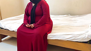 Fucking a Chubby Muslim mother-in-law wearing a red burqa &amp; Hijab