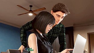 Cartoon movie, ass-to-mouth, wife at party