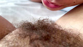 My little hairy clit is sucked POV