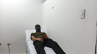 Perverted Doctor Masturbates Cock in the Office