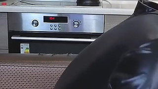 Latex-clad Lesbian Tease: Scissors, Butt Spanks & Hamping