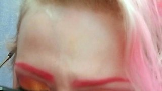 Amateur blonde girlfriend toyed and facialized
