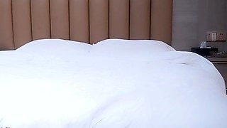 Small tit tan amateur gives a blowjob