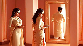 Desi woman from Indian village waited for her husband at the door of the house to satisfy her sex lust