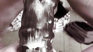 Quick Big Strapon and Fist play - handheld