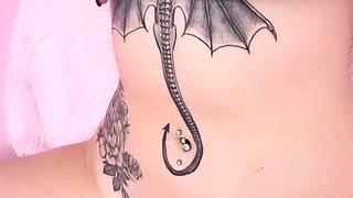 Tattooed Girl Plays With Toys Hot Video