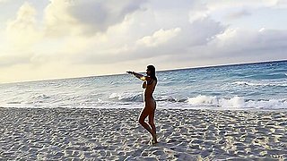 Swims In Atlantic Ocean And Poses Naked On A Public Beach In Cuba - Monika Fox