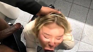 English manager gets fucked in the toilet and elevator