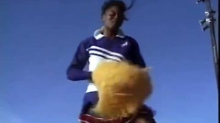 Black Vintage Cheerleader Teen 18+ Rides A Big