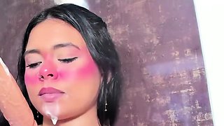 Extreme amateur pov blowjob by hot brunette latina