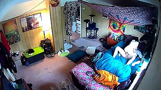 Horny amateur lovers enjoying passionate sex on hidden cam