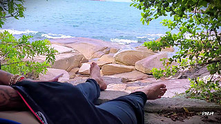 Handjob Surprise Ejaculation on the Beach