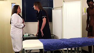 CFNM IR doctor and nurse suck in 3some