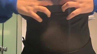 Workplace Temptation: Bathroom Tease and Orgasm!