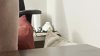 Man Cums on Table and Teen Step Daughter Rubs Her Pussy in It