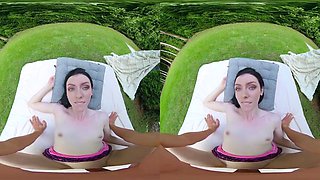 Frolicking outdoor: Blowjob, Babe  Brunette VR Porn