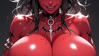 Demon Woman Bounce Breast, Ai Animation