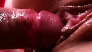 Extreme close-up. I finished between her labia