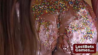 A Tantalizing Strip Facial Game Where Girls Take Turns with a Knob