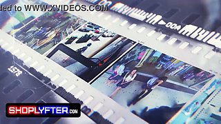 Shoplyfter dominates and dominates his submissive stepdaughter with his big titties & piercing