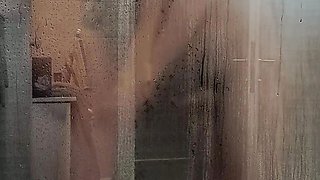 Morning shower sex before going for work - she likes his cum on her face