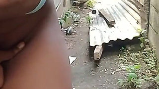 So Honry Outside Fingering My Hairy Pussy Stimulating My Clit