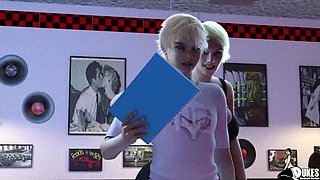 MILF Waitress Sucks Boss's Big Dick for a Raise - Deep Throat Blowjob & Cum Swallow