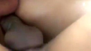 Gorgeous brunette teen camgirl toying gets her tiny ass pounded gaped double penetrated and cum covered